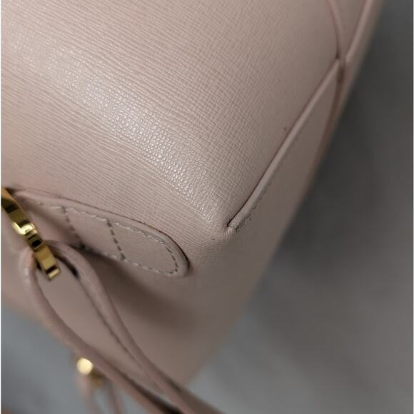 Mansur Gavriel Grained Calfskin Leather Bucket Mini Backpack Rosa - Picture 10 of 13